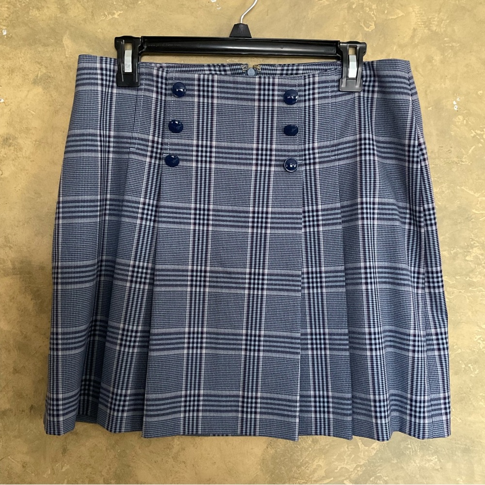 Tommy Hilfiger Tartan Pleated Mini Skirt 6 Blue Plaid Preppy - Picture 3 of 7